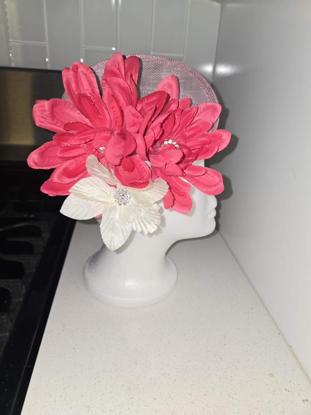Pink Floral Fascinator Hat - Women Accessories - Picture 2 of 4